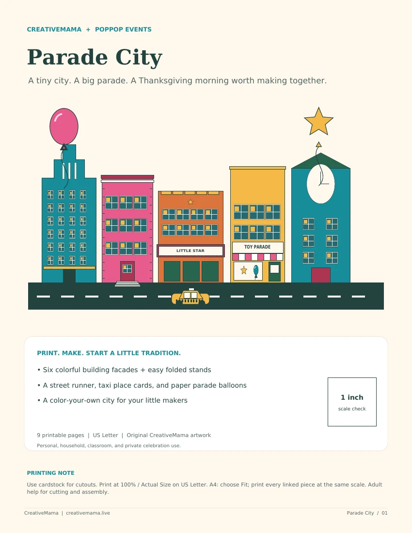 Preview of the original Parade City printable collection